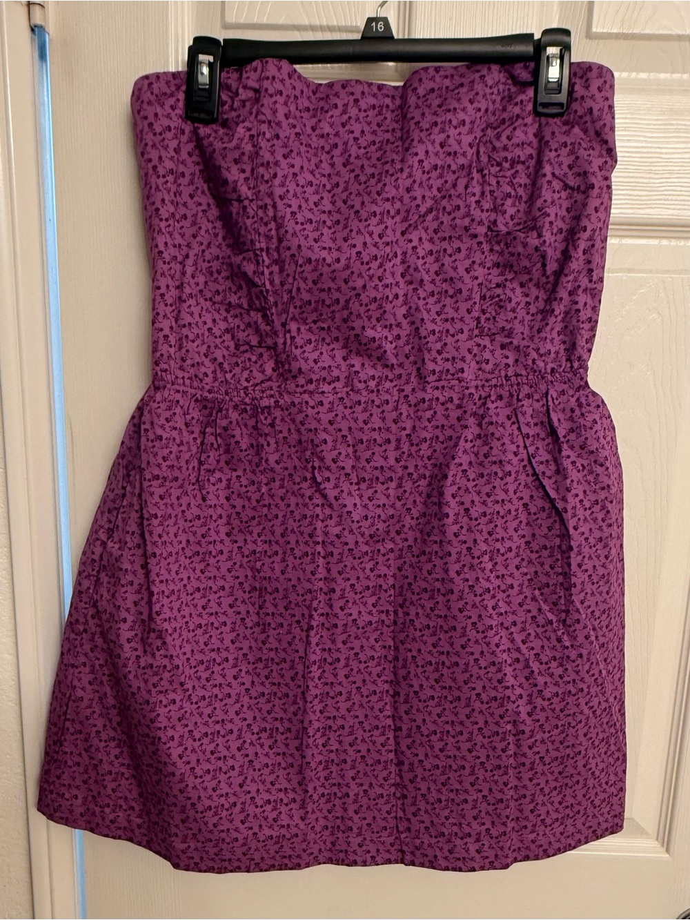 Mudd Women’s Strapless Purple Floral Mini Dress Size XL